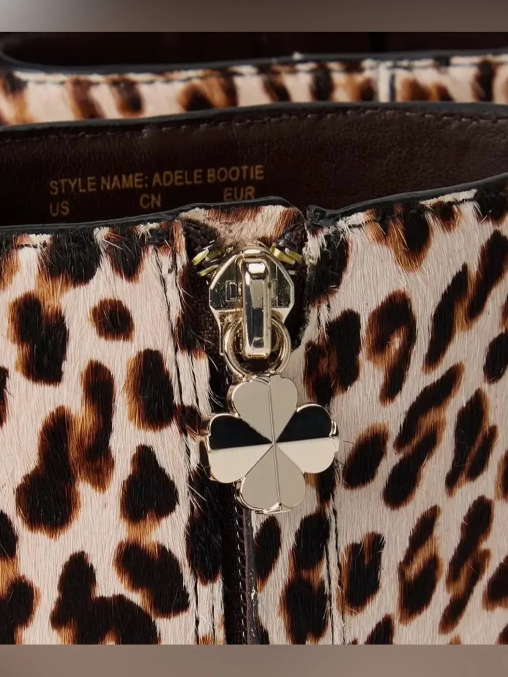 NWT- Kate Spade ‘Adele Downtown Leopard’ Calf-Hair Kitten Heel Ankle Bootie